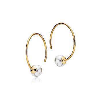 Izabel Camille Miss Pearl silver plated earrings shiny, model A1640gswhite