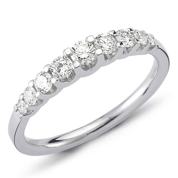 Nuran 14 ct white gold diamond alliance ring, from the Empire ring series with 0,24 ct to 1,00 ct diamonds Wesselton / SI
