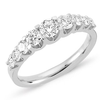 Nuran 14 ct white gold diamond alliance ring, from the Empire ring series with 0,24 ct to 1,00 ct diamonds Wesselton / SI