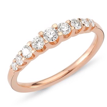 Nuran 14 ct rose gold diamond alliance ring, from the Empire ring series with 0,24 ct to 1,00 ct diamonds Wesselton / SI