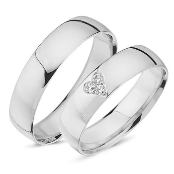 Nuran Love 20th anniversary 14 carat white gold Wedding rings with 0.06 ct diamonds wesselton si