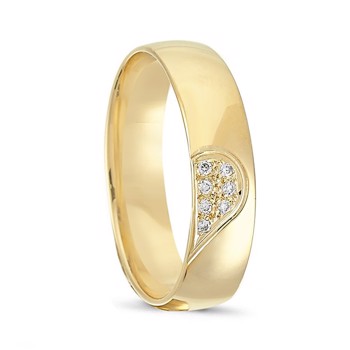 Nuran Love Sweet Love 14 ct yellow gold Ladies ring with 7 pcs diamonds Wesselton SI