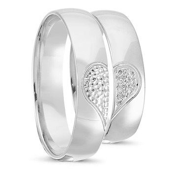 Nuran Love Sweet Love white gold Wedding rings with 7 pcs diamonds Wesselton SI