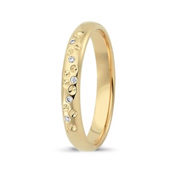 Nuran Love Sweet Love yellow gold Ladyring with 5 pcs diamonds Wesselton SI