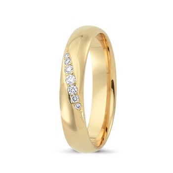 Nuran Love Sweet Love yellow gold Damering med 7 stk diamanter Wesselton VS