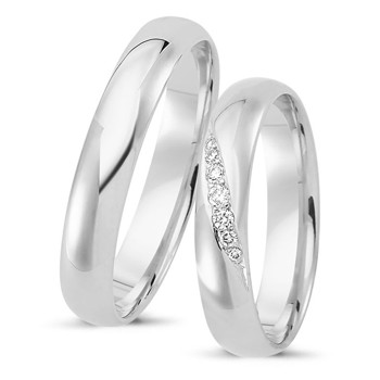 Nuran Love Sweet Love white gold Wedding rings with 7 pcs diamonds Wesselton VS