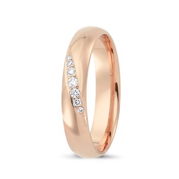 Nuran Love Sweet Love rose gold Damering med 7 stk diamanter Wesselton VS