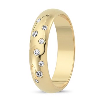 Nuran Love Stjernedrys yellow gold Ladyring with 8 pcs diamonds Wesselton VS