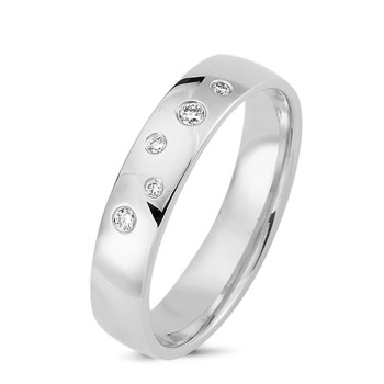 Nuran 9 carat white gold Wedding rings with 0.06 ct diamonds wesselton si