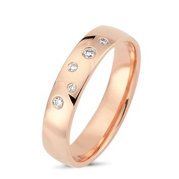 Nuran 14 carat rose gold Ladies ring with 0.06 ct diamonds wesselton si