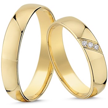 Nuran True Love 8 carat yellow gold Wedding rings with 0.045 ct diamonds Wesselton si