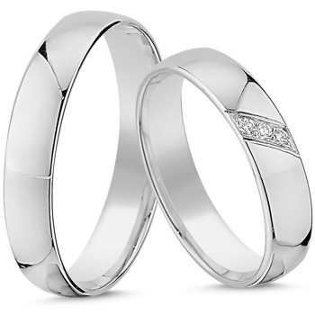 Nuran True Love 14 carat white gold Wedding rings with 0.045 ct diamonds Wesselton si