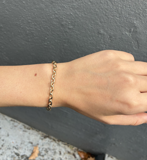 Anchor round 14 kt gold bracelet