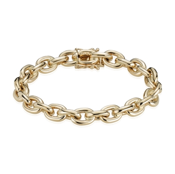Anchor round 14 kt gold bracelet