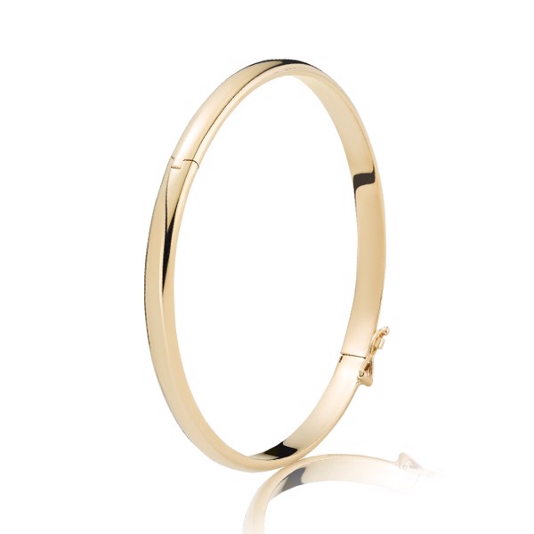BNH Ladies shiny 14 carat bangle Classic (hollow) in three diameters and three widths