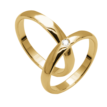 Aagaard 8 carat gold Wedding rings with 0.03 ct climate-friendly diamonds