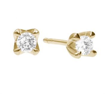 Ørestikker, 8k guld m/2x0,25ct Labgrown , från Aagaard
