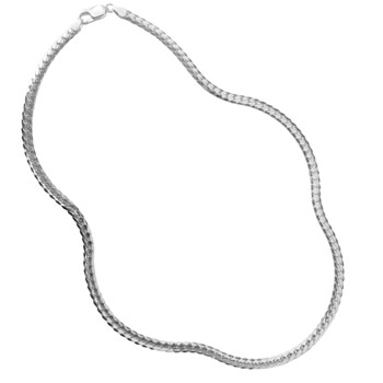 925 Sterling Silver Snake Chain Necklace, 3,2 x 1,2 mm - 42 cm