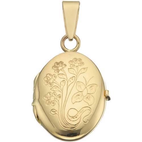 Oval medallion with pattern for photo in silver or gold - Several sizes