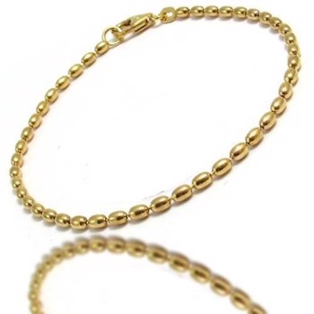 Olive gold bracelet and necklace in 14 carat gold