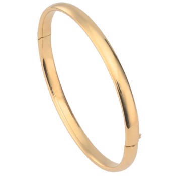 BNH Lady shiny 14 carat bangle American (hollow), Ø 6,5 cm and 4,0 mm in width