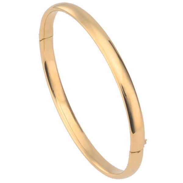 BNH Lady shiny 14 carat bangle American (hollow), Ø 5,5 cm and 5,0 mm in width 