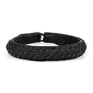 BeChristensen Noa Hand braided Samer Bracelet in black with black wire, 17 cm