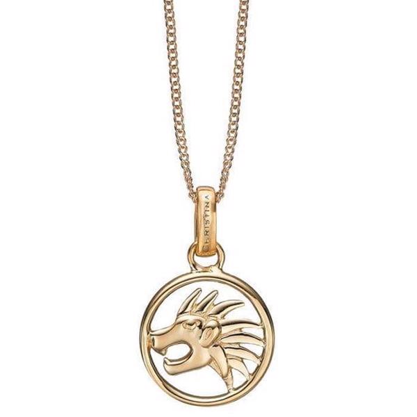 Christina Collect gold-plated zodiac pendant Leo (23 Jul - 22 Aug)