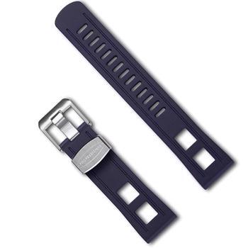 Crafter Blue Blå lyxigt klockarmband, 22 mm brett, 200 mm långt och välj mellan, silver, guld eller svart spänne