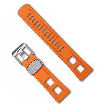 Crafter Blue Orange lyxigt klockarmband, 22 mm brett, 200 mm långt och välj mellan, silver, guld eller svart spänne