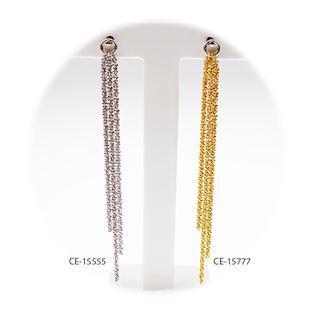 San - Link of joy Ads On - diamond 925 Sterling Silver Earrings shiny, model CE-15555