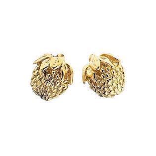 Flora Danica gold-plated strawberry stud earrings