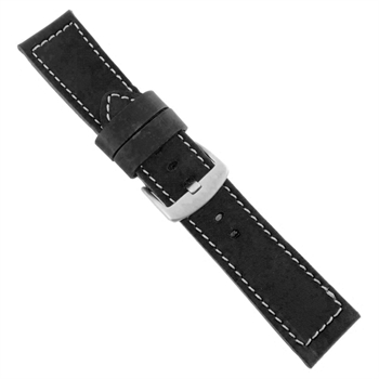 Black Calfskind watchstrap - 24 mm
