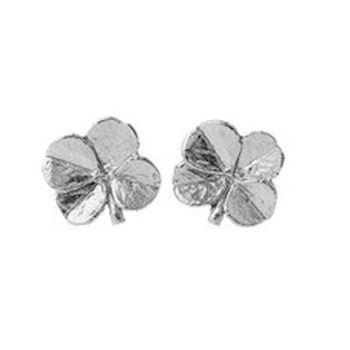 Flora Danica silver four-leaf earring - shiny