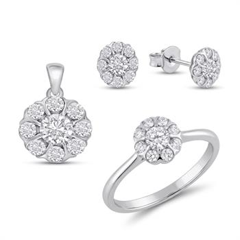 Houmann set , med totalt 0,75 ct GH/VS-SI