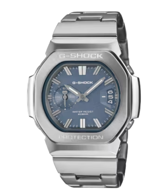 Casio G-Shock GMC-2500D-1A2ER herrklocka med stålarmband och blå urtavla