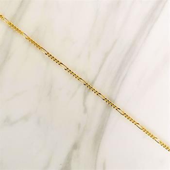 Guld & Sølv Design Figaro ankelkedja i förgyllt silver