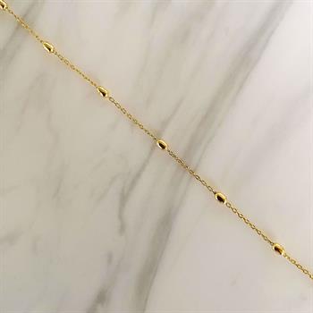 Guld & Sølv Design fotlänk i förgyllt silver med kulor 24+3 cm