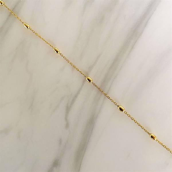 Guld & Sølv Design fotlänk i förgyllt silver med kulor 24+3 cm