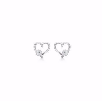 Guld & Sølv Design hjärtörhängen i 925 silver med zirkonia