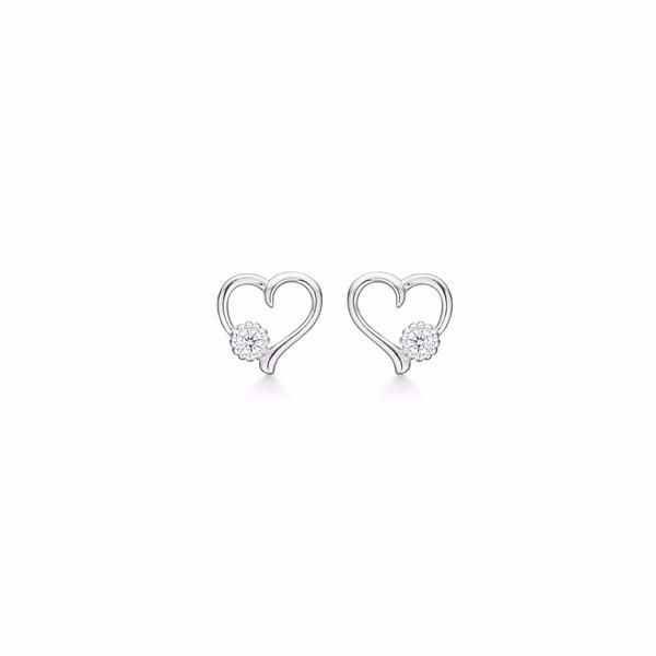 Guld & Sølv Design hjärtörhängen i 925 silver med zirkonia