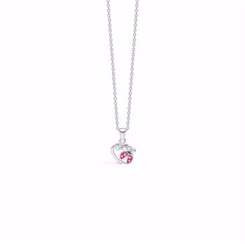 Noa Kids barnhänge nyckelpiga i rhodinerat silver med kedja