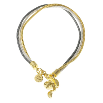 Flora Danica Gold plated tang 3-chain bracelet