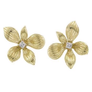 Houmann 14 carat gold earrings shiny, model E042693