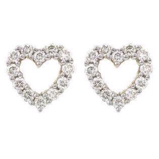 14 carat heart studs with a total of 0,28 ct Wesselton SI diamonds, model E047294