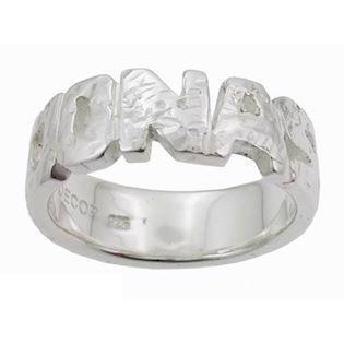 Houmann Name ring 14 carat white gold Finger ring three variants, model L010003