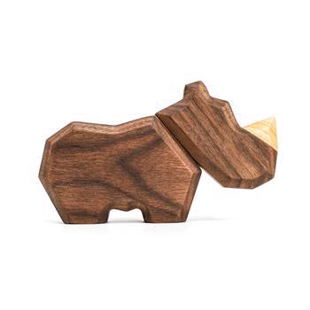Fablewood Rhinoceros kid - Wooden figure composed with magnets