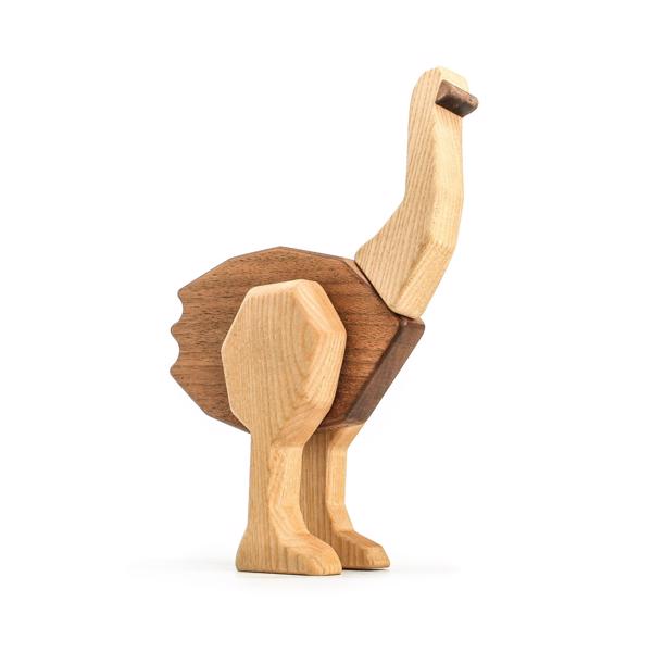 Fablewood - Ostrich - Wooden figure composed with magnets