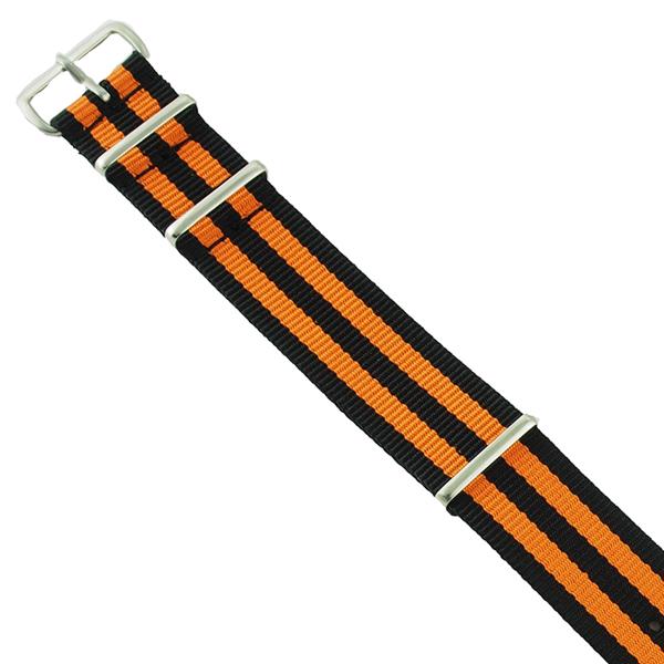 Sort / orange 2 stribet 20 mm nato urrem