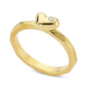 Nuran 14 ct red gold finger ring, from Nuran Natura series with 1 pcs 0,02 ct Wesselton / SI